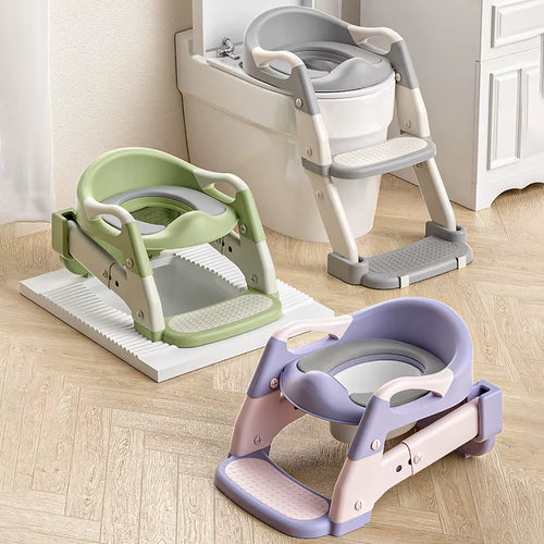 Children's Portable Step Toilet Training Seat - Foldable, Adjustable, and Comfortable for Easy Potty Training
