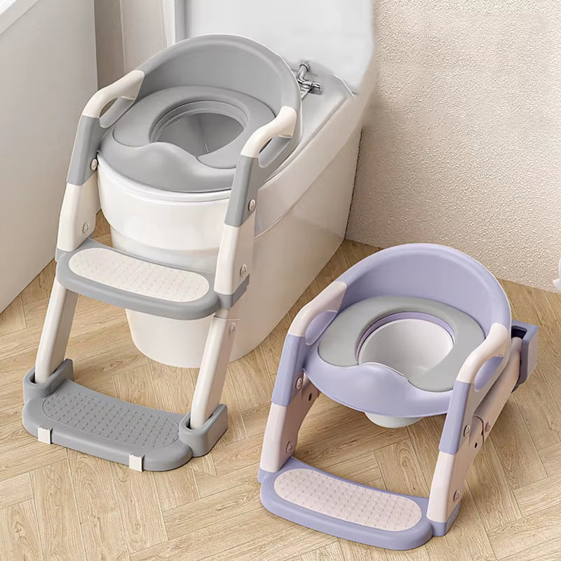 Children's Portable Step Toilet Training Seat - Foldable, Adjustable, and Comfortable for Easy Potty Training
